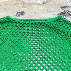 画像10: GREEN COLOR MESH FLARE SLEEVE L/S TOPS / Mens L (10)