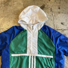 画像10: 【adidas】THREE COLOR PATTERN FRONT LINE DESIGN ANORAK HOODIE / Ladies L (10)