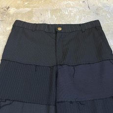 画像10: BLACK PATCHWORK STRAIGHT SILHOUETTE SLACKS / W31 (10)