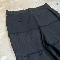 画像9: BLACK PATCHWORK STRAIGHT SILHOUETTE SLACKS / W31 (9)