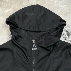 画像11: "BEAR ATHLETIC" EMBROIDERY BLACK ANORAK PARKA / Mens S (11)