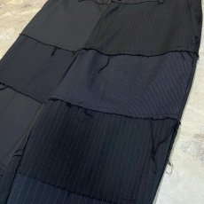 画像4: BLACK PATCHWORK STRAIGHT SILHOUETTE SLACKS / W31 (4)