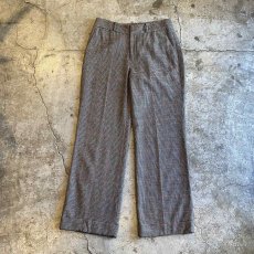 画像1: GLEN CHECK PATTERN STRAIGHT WOOL PANTS / W31 (1)