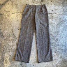 画像2: GLEN CHECK PATTERN STRAIGHT WOOL PANTS / W31 (2)