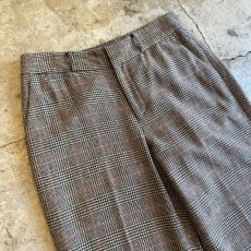 画像3: GLEN CHECK PATTERN STRAIGHT WOOL PANTS / W31 (3)