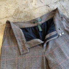 画像8: GLEN CHECK PATTERN STRAIGHT WOOL PANTS / W31 (8)