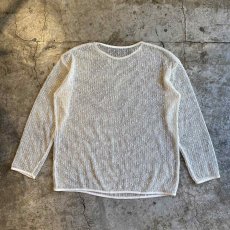 画像2: WHITE COLOR MESH DESIGN L/S TOPS / Ladies L (2)