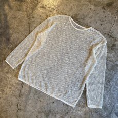 画像4: WHITE COLOR MESH DESIGN L/S TOPS / Ladies L (4)