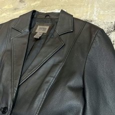 画像4: BLACK REAL LEATHER 2B TAILORED JACKET / Mens M (4)