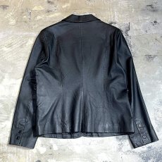 画像2: BLACK REAL LEATHER 2B TAILORED JACKET / Mens M (2)