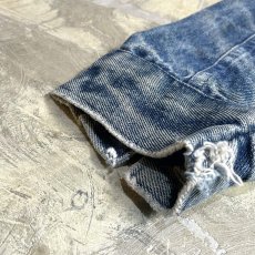 画像7: MESH DESIGN SWITCHED BAND COLLAR DENIM JACKET / Mens L (7)