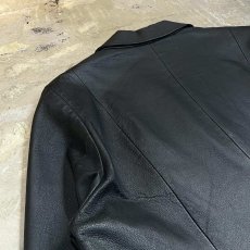 画像9: BLACK REAL LEATHER 2B TAILORED JACKET / Mens M (9)