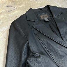 画像3: BLACK REAL LEATHER 2B TAILORED JACKET / Mens M (3)