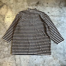 画像2: ALL OVER BORDER PATTERN HALF ZIP DESIGN VELVET L/S TOPS /  Ladies XL(1) (2)