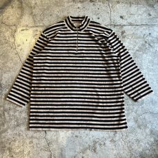 画像1: ALL OVER BORDER PATTERN HALF ZIP DESIGN VELVET L/S TOPS /  Ladies XL(1) (1)