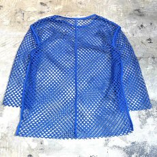 画像2: BLUE COLOR MESH DESIGN L/S TOPS / Mens L (2)