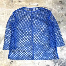 画像1: BLUE COLOR MESH DESIGN L/S TOPS / Mens L (1)