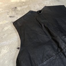 画像9: MULTI POCKET FRONT REAL LEATHER ZIP UP VEST / Mens XL (9)