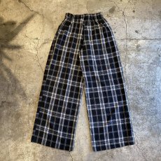 画像2: ALL OVER CHECK PATTERN MONOCHROME COLOR WIDE DESIGN PANTS / FREE~W36 (2)