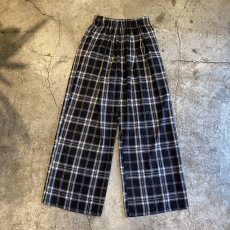 画像1: ALL OVER CHECK PATTERN MONOCHROME COLOR WIDE DESIGN PANTS / FREE~W36 (1)