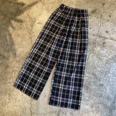 画像4: ALL OVER CHECK PATTERN MONOCHROME COLOR WIDE DESIGN PANTS / FREE~W36 (4)