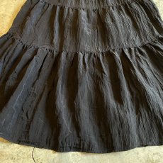 画像5: BLACK COLOR DESIGN TIERED WASHER DESIGN SKIRT / W25~W28 (5)