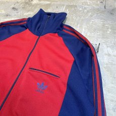 画像4: OLD【adidas】BICOLOR LOGO EMBROIDERY TRACK JACKET / Mens L / MADE IN FRENCH (4)