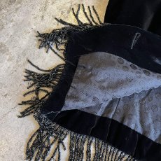 画像5: DOWN BEADS FRINGE DESIGN VELVET VEST / Ladies M(46) / MADE IN ITALY (5)