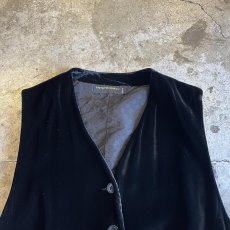 画像6: DOWN BEADS FRINGE DESIGN VELVET VEST / Ladies M(46) / MADE IN ITALY (6)