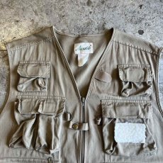 画像7: BEIGE COLOR 12 POCKET DESIGN FISHING VEST / Ladies L (7)