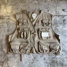 画像1: BEIGE COLOR 12 POCKET DESIGN FISHING VEST / Ladies L (1)