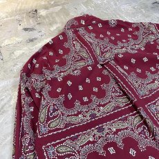 画像9: PAISLEY BANDANA PATTERN BUTTON DOWN L/S SHIRT / Mens M(L) (9)