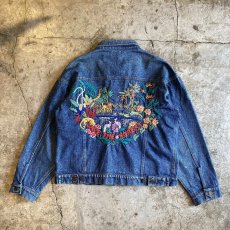 画像1: BACK EMBROIDERY DESIGN DENIM JACKET / Ladies M (1)