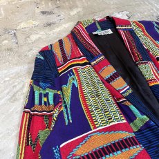 画像3: OLD ARTISTIC GRAPHIC PATTERN TAILORED JACKET / Mens M / MADE IN USA (3)