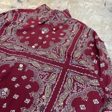 画像4: PAISLEY BANDANA PATTERN BUTTON DOWN L/S SHIRT / Mens M(L) (4)