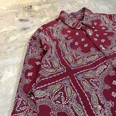 画像3: PAISLEY BANDANA PATTERN BUTTON DOWN L/S SHIRT / Mens M(L) (3)