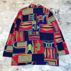 画像2: OLD ARTISTIC GRAPHIC PATTERN TAILORED JACKET / Mens M / MADE IN USA (2)