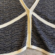 画像5: GEOMETRIC PATTERN SIDE SLIT BELT DESIGN VEST / Ladies S~M (5)