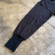 画像7: BLACK COLOR LACE DESIGN V NECK CARDIGAN / Ladies M (7)