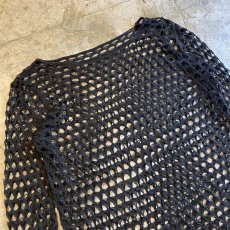 画像3: BLACK COLOR CROCHET DESIGN L/S TOPS / Ladies L (3)