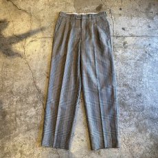 画像1: CHECK PATTERN LIGHT SLACKS PANTS / W30 (1)