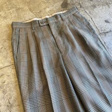 画像3: CHECK PATTERN LIGHT SLACKS PANTS / W30 (3)