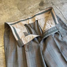 画像8: CHECK PATTERN LIGHT SLACKS PANTS / W30 (8)