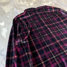 画像9: ALL OVER CHECK PATTERN VELVET L/S SHIRT / Mens M (9)