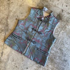 画像4: ALL OVER PATTERN COLOR CHINA DESIGN VEST / Ladies M (4)