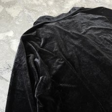 画像9: BLACK VELOUR OPEN COLLAR L/S SHIRT / Mens XL (9)