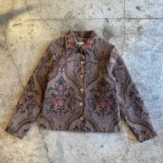 画像1: ALL OVER PATTERN GOBELIN SHORT DESIGN JACKET / Ladies S / MADE IN USA (1)