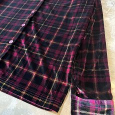 画像6: ALL OVER CHECK PATTERN VELVET L/S SHIRT / Mens M (6)