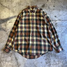 画像1: 【NAUTICA】MADRAS CHECK PATTERN COLOR DESIGN L/S SHIRT / Ladies L(M) (1)