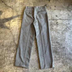 画像2: GLEN CHECK 2 TUCK DESIGN SLACKS PANTS / W29 (2)